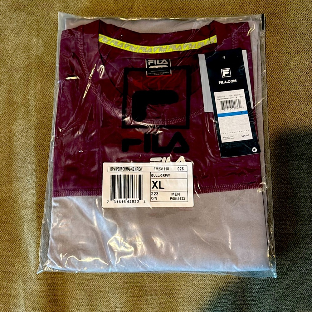 NEW  FILA XL BPM PERFORMANCE CREW
WITH TAGS